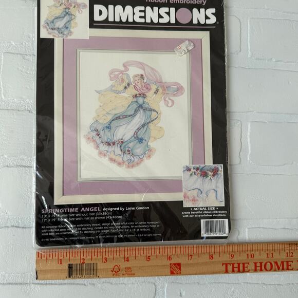 Vintage Dimensions Ribbon Embroidery NWT Springtime Angel Kit Floral #1502 - Picture 3 of 5